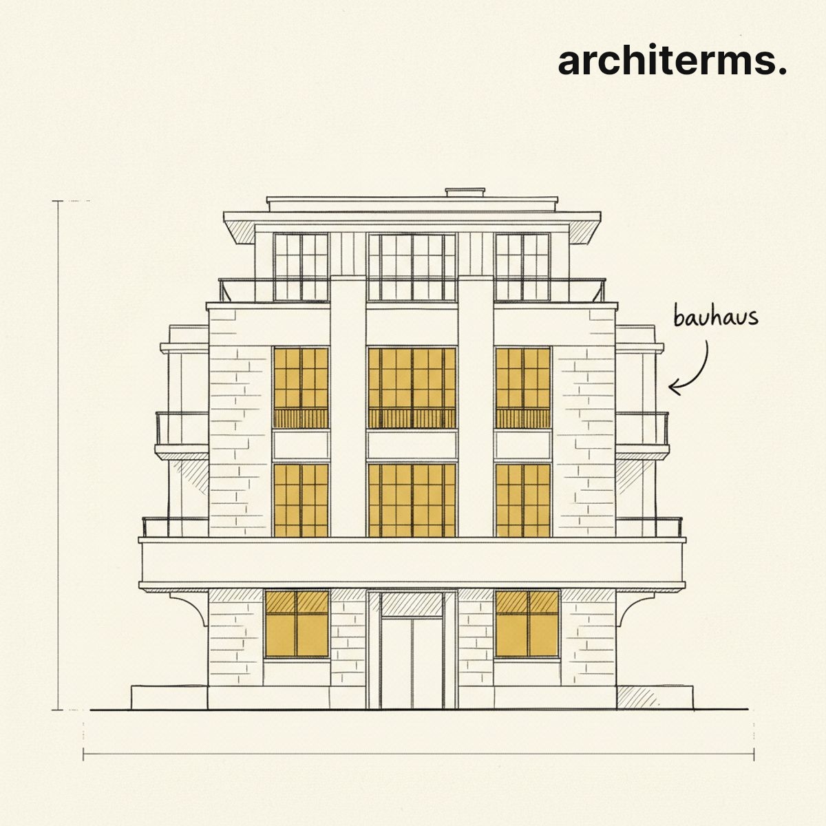 Bauhaus — a modernist design movement and school founded in 1919 Germany that unified fine art, craft