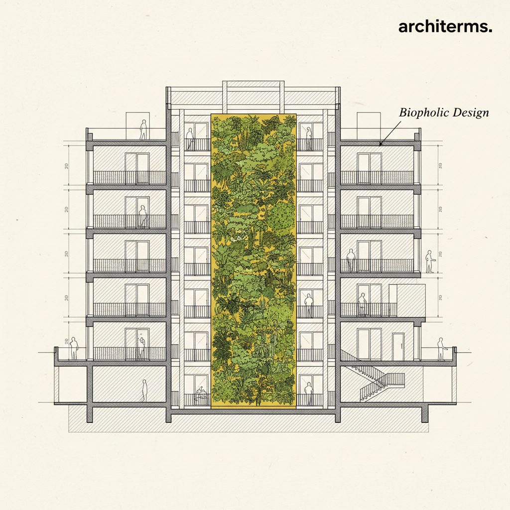 Biophilic Design — Biophilic design is an approach to the built environment that strengthens the connection between people and nature by incorporating natural elements, patterns, l